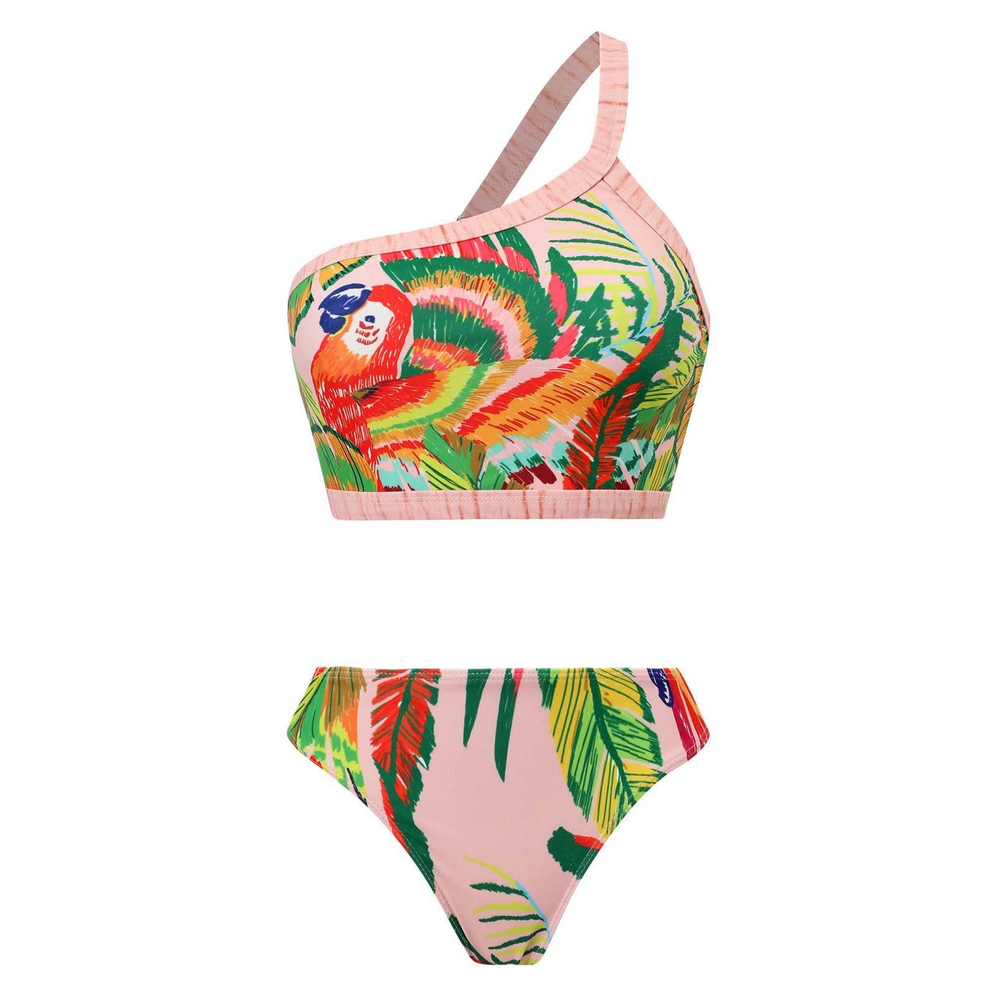 New Women's Swimwear Bikini Swimsuit Sexy Summer Beach Wear Skirt One Shoulder Bikinis Set Tassel Bathing Suit Dress